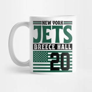 New York Jets Hall 20 American Flag Football Mug